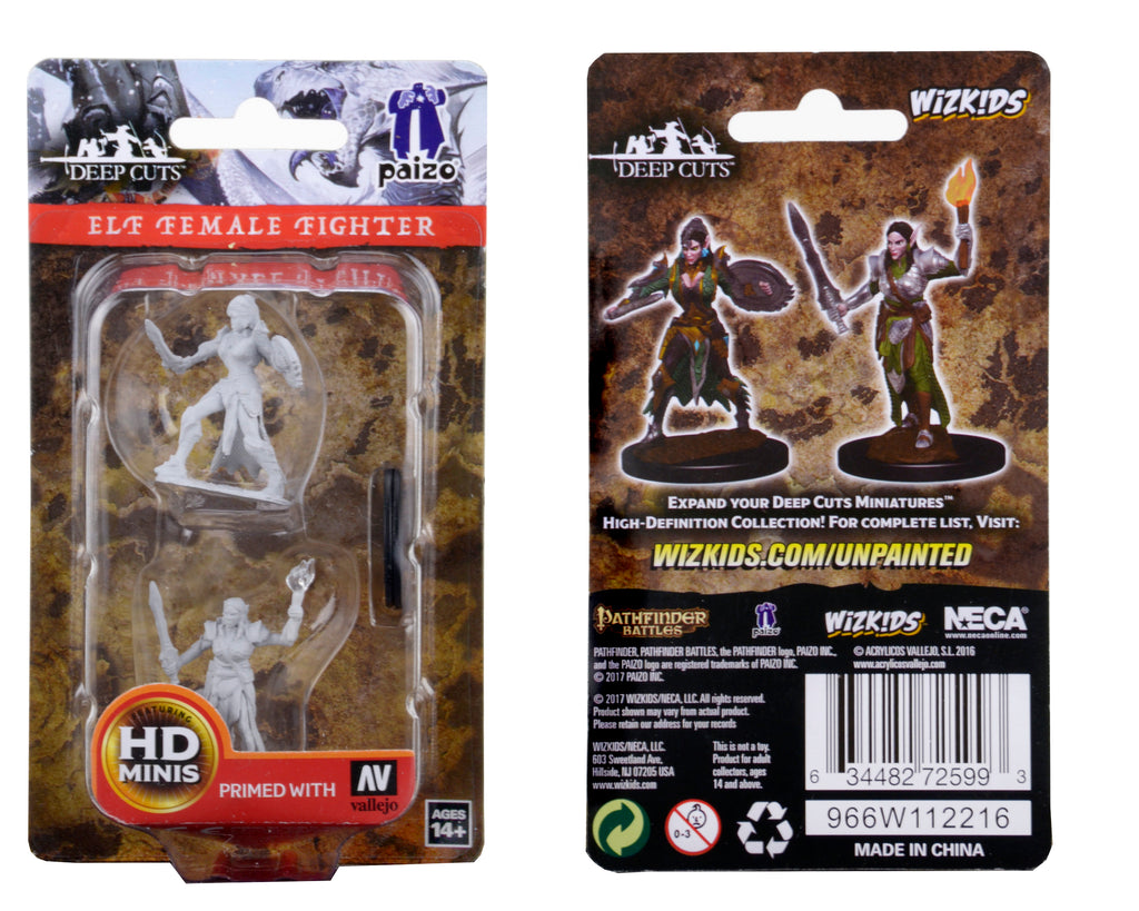 Pathfinder Battles Deep Cuts Unpainted Miniatures: Elf Female Fighter