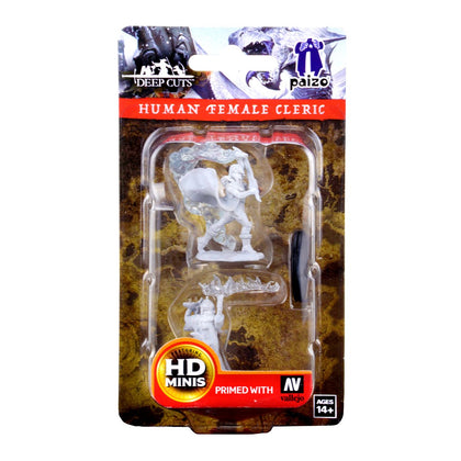 Pathfinder Battles Deep Cuts Unpainted Miniatures: Human Female Cleric - 1