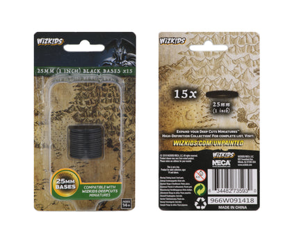 WizKids Deep Cuts - Black 25mm Round Base - 15 ct. - 1