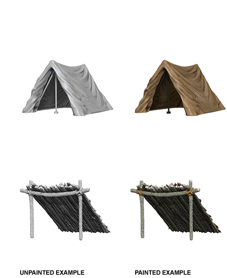 Wizkids: Unpainted Miniatures Deep Cuts: Tent & Lean-To