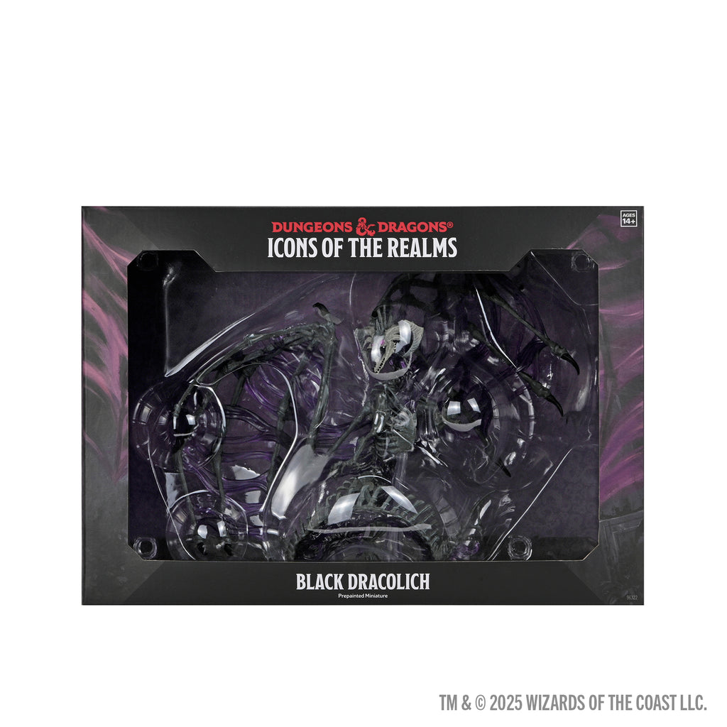 D&D Icons of the Realms: Black Dracolich Boxed Miniature (Gargantuan)