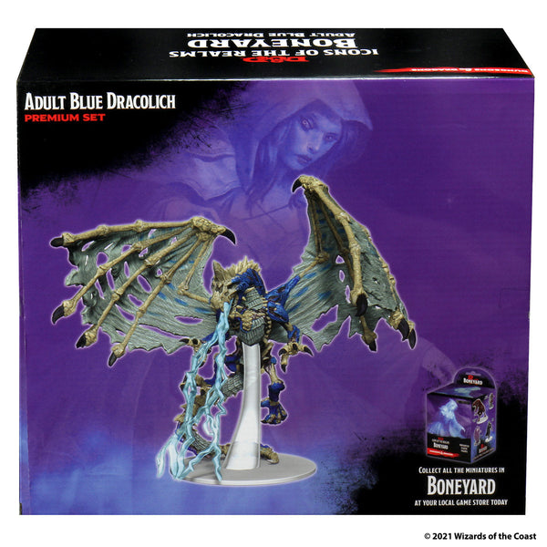 D&D Icons of the Realms Miniatures:Boneyard Premium Set - Blue buy Dracolich(Set 18)