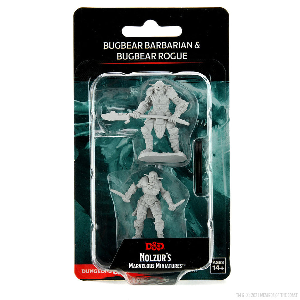 D&D Nolzur's Marvelous Miniatures: Bugbear Barbarian Male & Bugbear Rogue Female