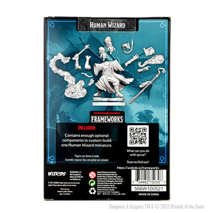 D&D Frameworks: Human Wizard Male - Unpainted and Unassembled - 2