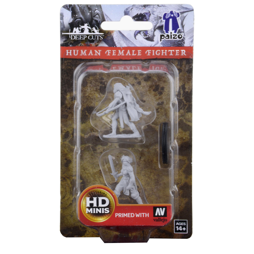 Pathfinder Battles Deep Cuts Unpainted Miniatures: Human Female Fighter