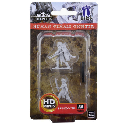 Pathfinder Battles Deep Cuts Unpainted Miniatures: Human Female Fighter - 1