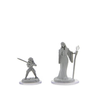 Critical Role Unpainted Miniatures: Human Wizard Female & Halfling Holy Warrior Female