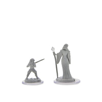 Critical Role Unpainted Miniatures: Human Wizard Female & Halfling Holy Warrior Female