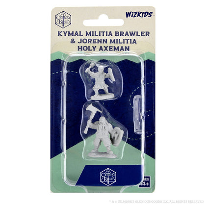 Critical Role Unpainted Miniatures: Kymal Militia Brawler & Jorenn Militia Holy Axeman - 1