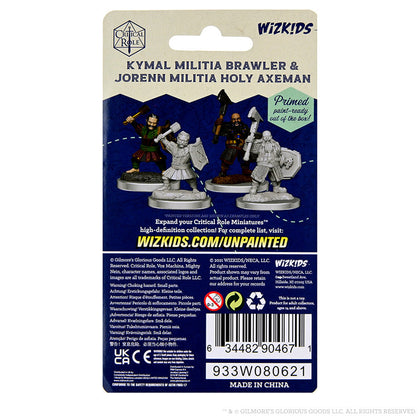 Critical Role Unpainted Miniatures: Kymal Militia Brawler & Jorenn Militia Holy Axeman - 2