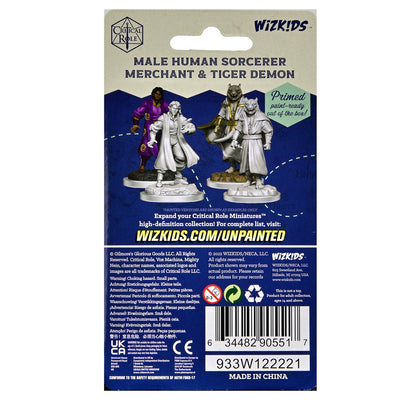 Critical Role Unpainted Miniatures: Male Human Sorcerer Merchant & Tiger Demon - 2