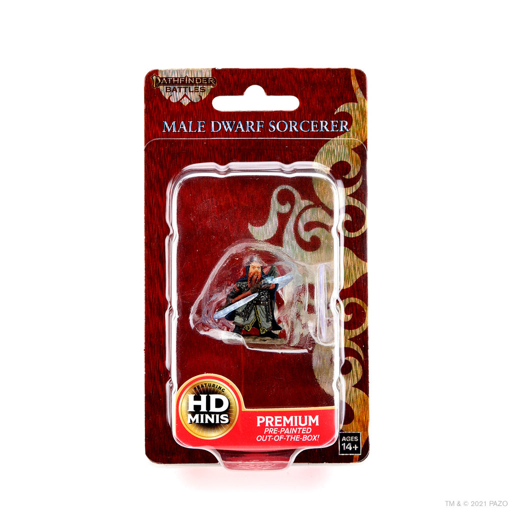 Pathfinder Battles: Premium Painted Figure - Male Dwarf Sorcerer
