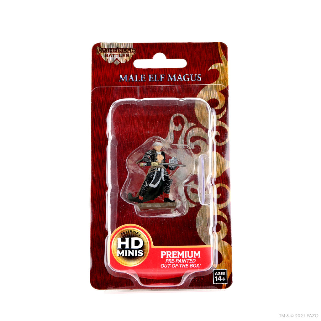 Pathfinder Battles: Premium Painted Figure - Male Elf Magus