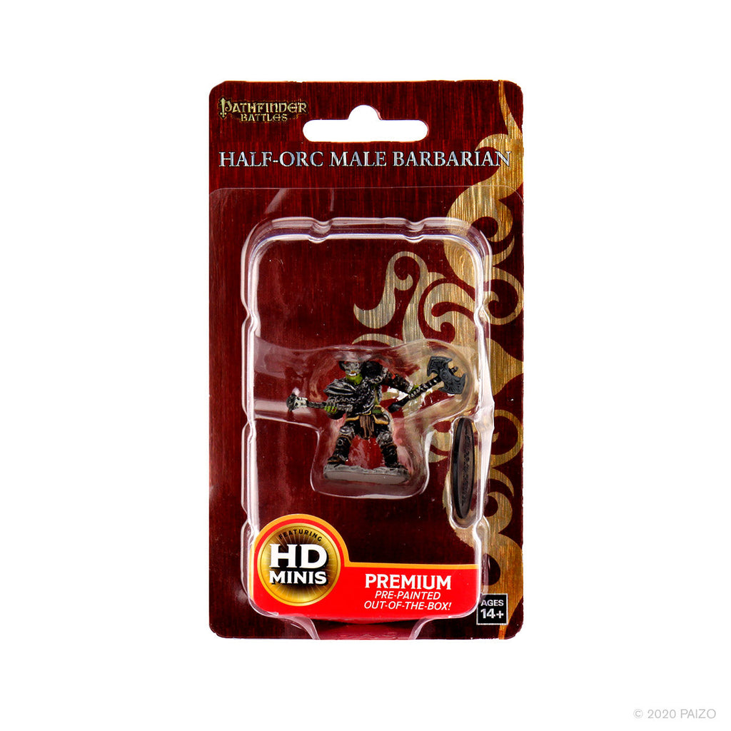 Pathfinder Battles: Premium Painted Figure - Half-Orc Barbarian Male