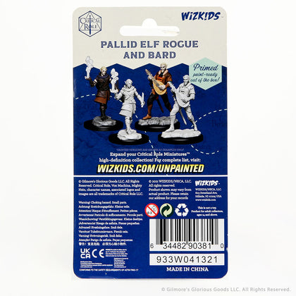 Critical Role Unpainted Miniatures: Pallid Elf Rogue and Bard Male - 2
