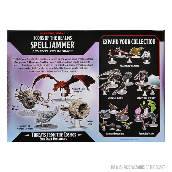 D&D Icons Of The Realms: Ship Scale – Attacks From Deep Space – Set Di 5 Miniature Pre-dipinte In Scala 1:600 Per Giochi Di Ruolo, Include Astronave Dreadnought E Creature