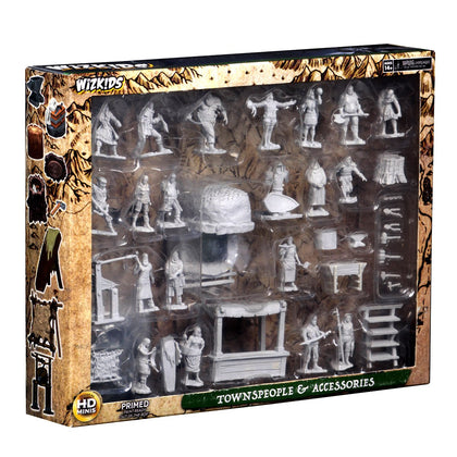 WizKids Deep Cuts: Townspeople & Accessories Unpainted Miniatures - 1