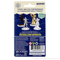 Critical Role Unpainted Miniatures: Turst Militia Swordsman & Lyrengorn Holy Priest