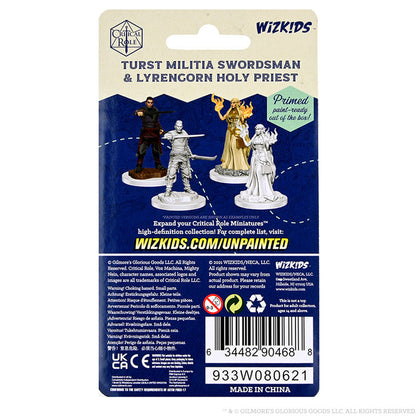 Critical Role Unpainted Miniatures: Turst Militia Swordsman & Lyrengorn Holy Priest - 2