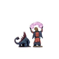 WizKids Wardlings Painted RPG Figures: Boy Warlock & Lizard