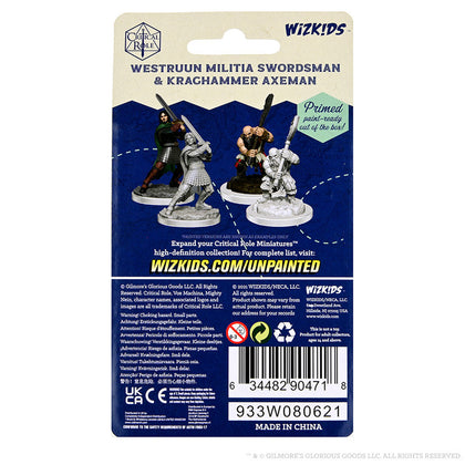 Critical Role Unpainted Miniatures: Westruun Militia Swordsman & Kraghammer Axeman - 2
