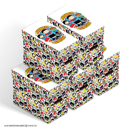 DC Comics Short Comic Book Storage Box: Justice League Chibi (Bundle of 5)
