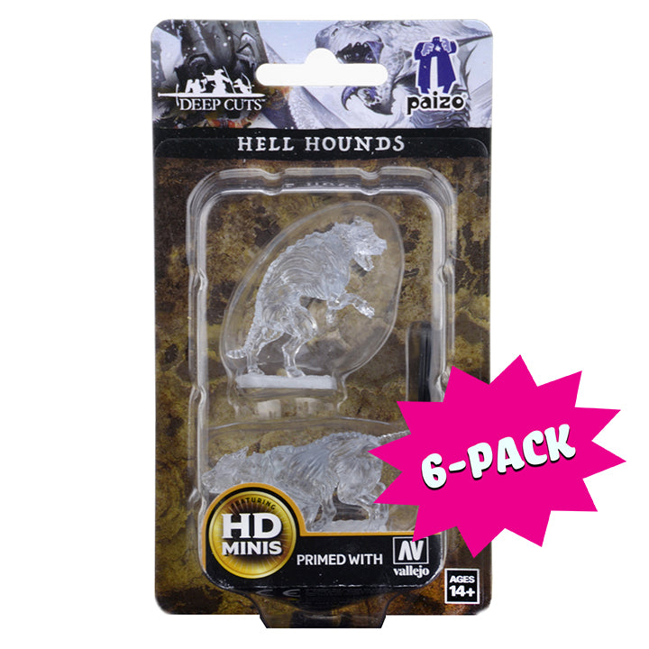 Pathfinder Deep Cuts Unpainted Miniatures: Hell Hounds (Bundle of 6)