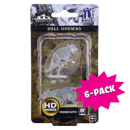 Pathfinder Deep Cuts Unpainted Miniatures: Hell Hounds (Bundle of 6)