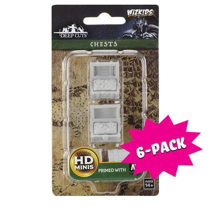 Wizkids Deep Cuts Unpainted Miniatures: Chests (Bundle of 6)