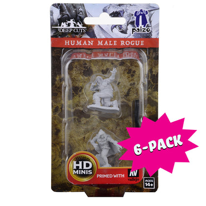 Pathfinder Deep Cuts Unpainted Miniatures: Human Male Rogue (Bundle of 6)