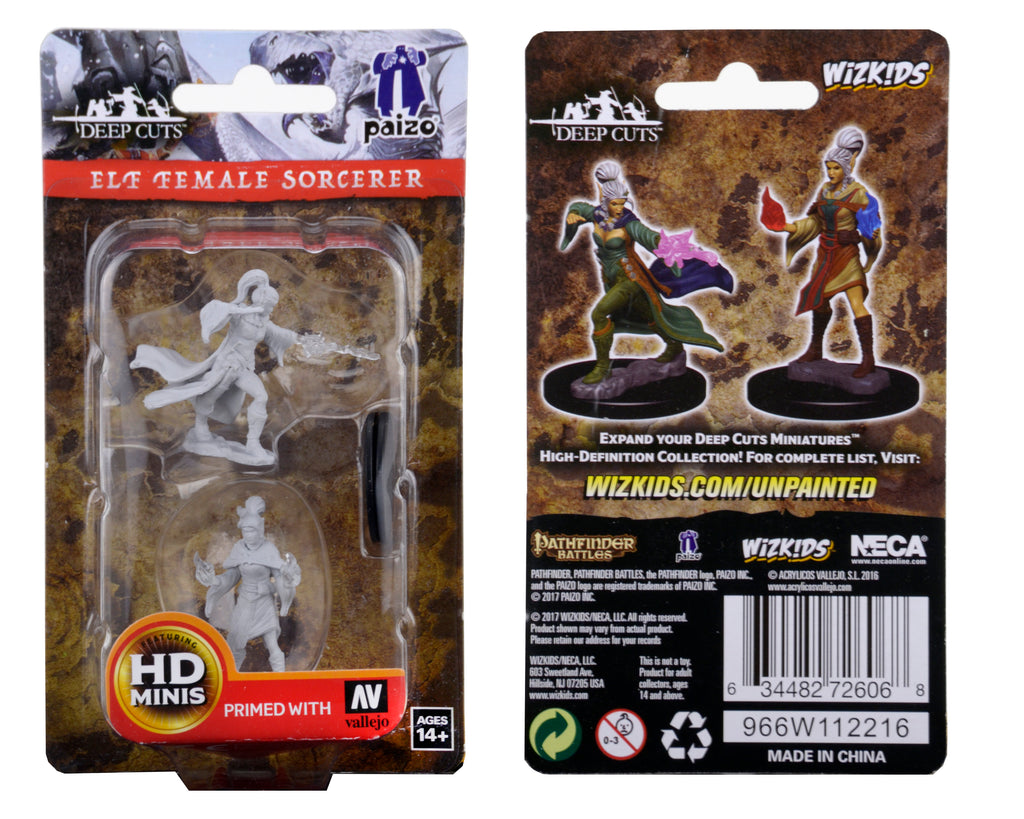 BACK-ORDER - Pathfinder Battles Deep Cuts Unpainted Miniatures: Elf Female Sorcerer