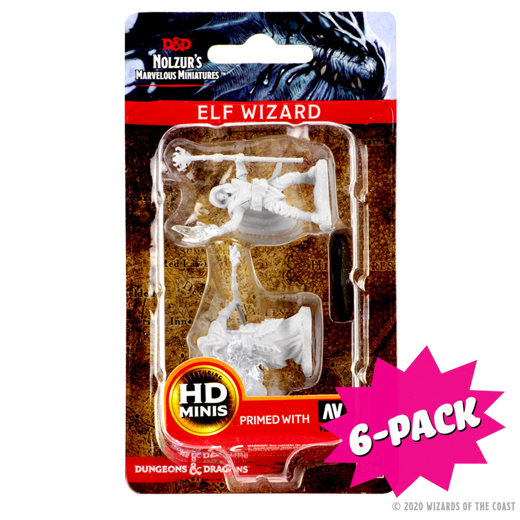 D&D Nolzur’s Marvelous Miniatures: Elf Male Wizard (Bundle of 6)