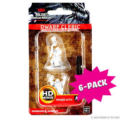 D&D Nolzur’s Marvelous Miniatures: Dwarf Male Cleric (Bundle of 6)