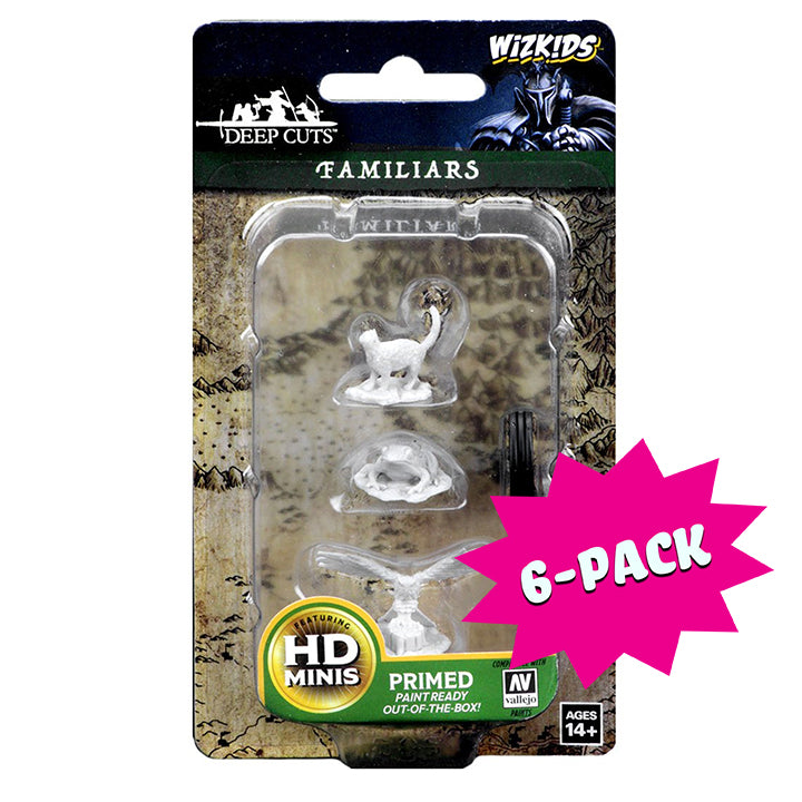 WizKids Deep Cuts Unpainted Miniatures: Familiars (Bundle of 6)