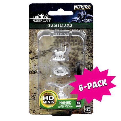 WizKids Deep Cuts Unpainted Miniatures: Familiars (Bundle of 6)