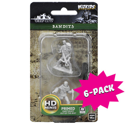 WizKids Deep Cuts Unpainted Miniatures: Bandits (Bundle of 6)