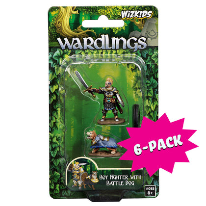 WizKids Wardlings RPG Figures: Boy Fighter & Battle Dog (Bundle of 6)