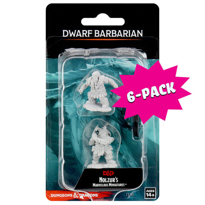 D&D Nolzur's Marvelous Miniatures: Male Dwarf Barbarian (Bundle of 6)
