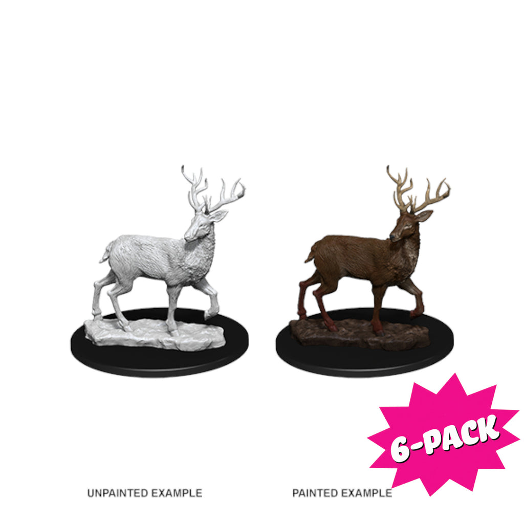 Wizkids Deep Cuts Unpainted Miniatures: Stag (Bundle of 6)