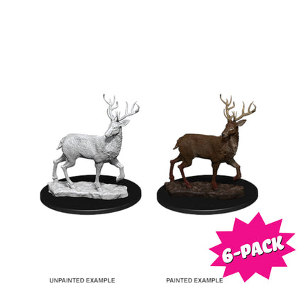Wizkids Deep Cuts Unpainted Miniatures: Stag (Bundle of 6)