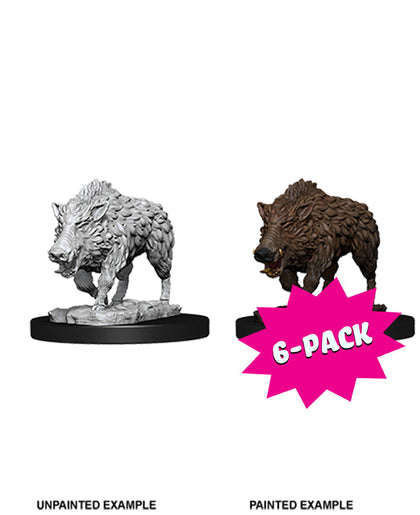 WizKids Deep Cuts Miniatures -  Wild Boar (Bundle of 6)