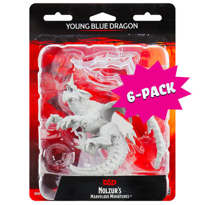D&D Nolzur's Marvelous Miniatures: Young Blue Dragon (Bundle of 6)