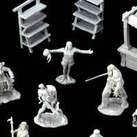 BACK-ORDER - WizKids Deep Cuts: Townspeople & Accessories Unpainted Miniatures, Multi-Colored