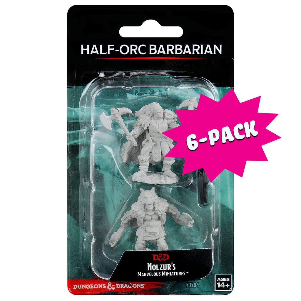 D&D Nolzur's Marvelous Miniatures - Male Half-Orc Barbarian (Bundle of 6)