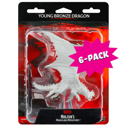 D&D Nolzur's Marvelous Miniatures: Young Bronze Dragon (Bundle of 6)