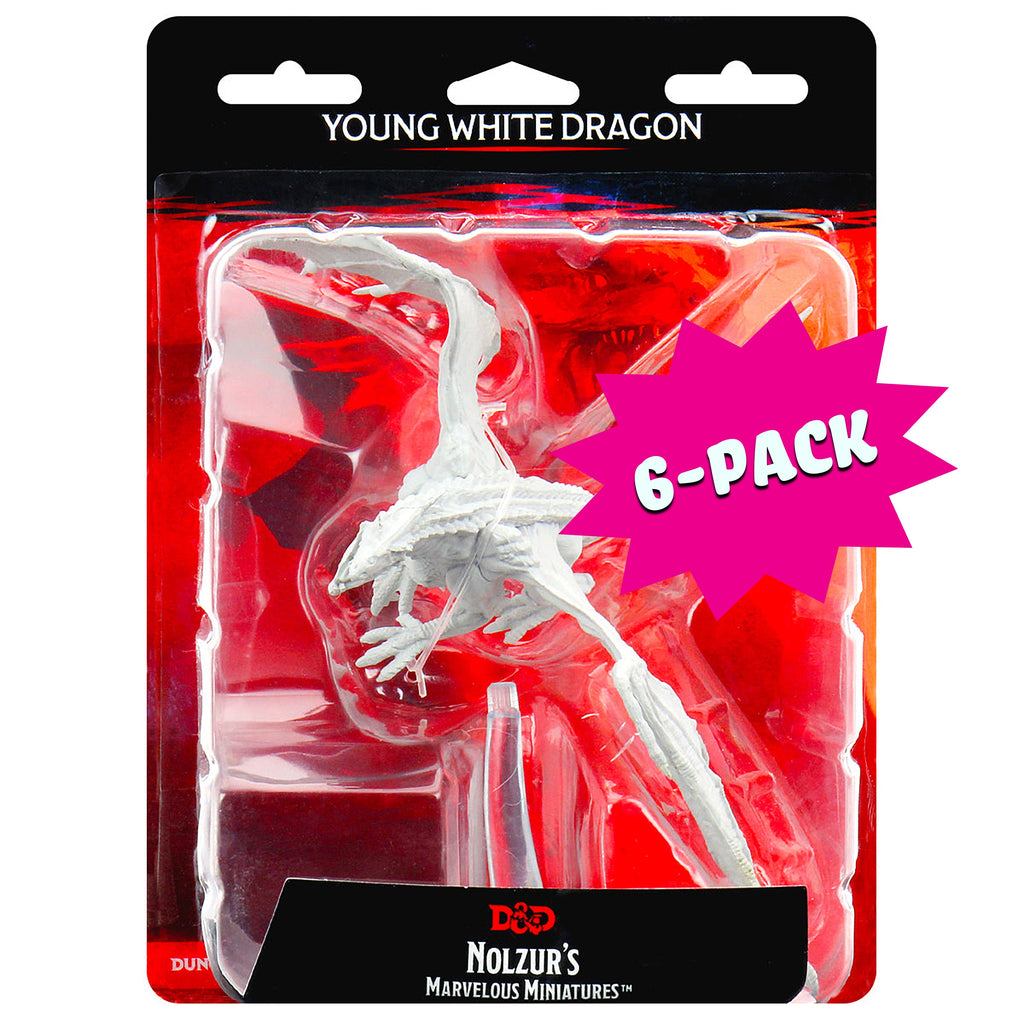 D&D Nolzur's Marvelous Miniatures: Young White Dragon (Bundle of 6)