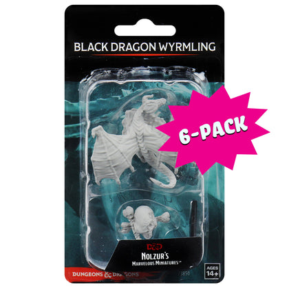 D&D Nolzur's Marvelous Miniatures - Black Dragon Wyrmling (Bundle of 6)