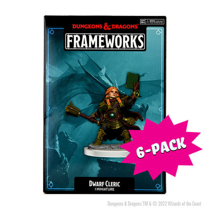 D&D Frameworks: Dwarf Cleric Female - Unpainted and Unassembled (Bundle of 6)