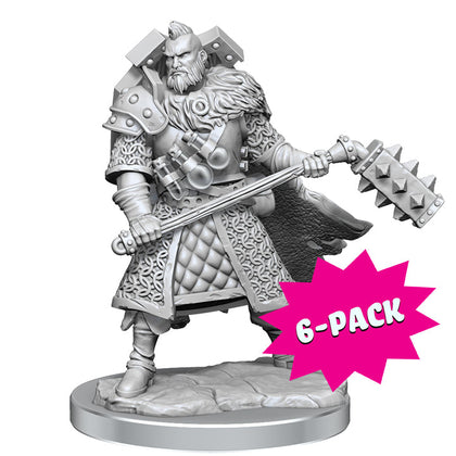 D&D Frameworks: Human Fighter Male - Unpainted and Unassembled (Bundle of 6)