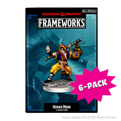 D&D Frameworks: Human Monk Male - Unpainted and Unassembled (Bundle of 6)